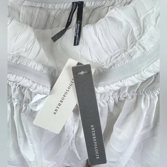 Anthropologie Somerset Strapless Mini Dress White Tiered Size L NWT - Picture 5 of 6